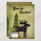 Rustikale Wiedersehen-Party Einladung (Vorne/Hinten)