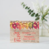 Rustikale Wiedersehen Save the Date Herbstrückgäng Ankündigungspostkarte (Stehend Vorderseite)