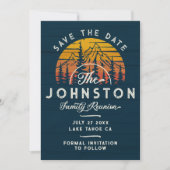 Rustikale Wiedersehen Save the Date Retro Sunset (Vorderseite)