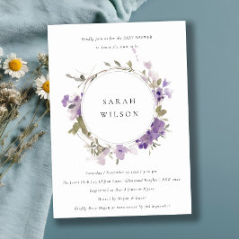 Rustikale Wiese Lilac Blumengarten Kinderdusche Einladung