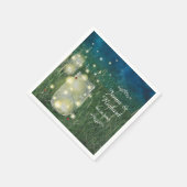 Rustikale Wiese Sommer Nacht Mason Jar und Firefre Serviette (Ecke)