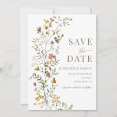 Rustikale Wiesen-Blume Save the Date Einladung (Vorderseite)