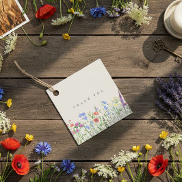 Rustikale Wiesenhochzeit mit Wildblumen Geschenkanhänger