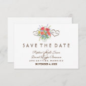 Rustikale wild lebende Blume Hochzeit speichern da Save The Date (Vorne/Hinten)