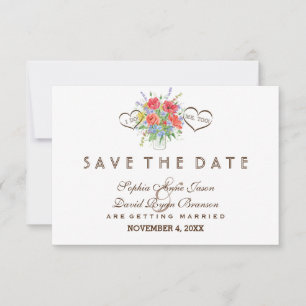 Rustikale wild lebende Blume Hochzeit speichern da Save The Date