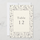 Rustikale wild lebende Blume Tischnummer (Vorderseite)