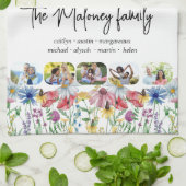 Rustikale Wildblume 5 Foto Familienname Vornamen Geschirrtuch (Gefaltet)