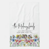 Rustikale Wildblume 5 Foto Familienname Vornamen Geschirrtuch (Vertikal)
