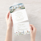 Rustikale Wildblume am See | Boho Wedding All-in-One-Einladung (Abreißstreifen)