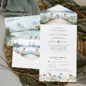 Rustikale Wildblume am See | Boho Wedding All In One Einladung