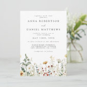 Rustikale Wildblume auf einer Hochzeit Einladung (Stehend Vorderseite)