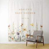 Rustikale Wildblume Babydusche Hintergrund Wandteppich (Beispiel)