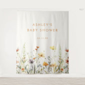 Rustikale Wildblume Babydusche Hintergrund Wandteppich (Vorderseite)