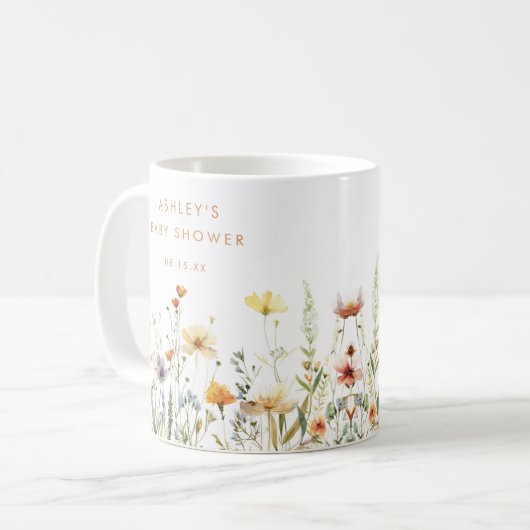 Rustikale Wildblume Babydusche Kaffee Tasse (Vorderseite Links)