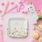 Rustikale Wildblume Babydusche Papier Teller (Party)