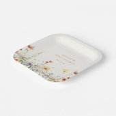 Rustikale Wildblume Babydusche Papier Teller (Gewinkelt)