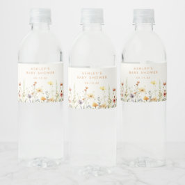 Rustikale Wildblume Babydusche Wasser Flasche Etik Wasserflaschenetikett