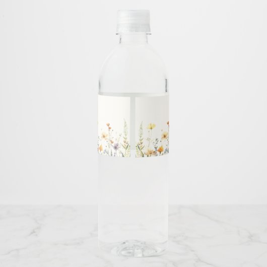 Rustikale Wildblume Babydusche Wasser Flasche Etik Wasserflaschenetikett (Rückseite)