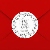 Rustikale Wildblume bei Hochzeiten speichern das D Runder Aufkleber