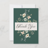 Rustikale Wildblume bildet Smaragdgrüne Hochzeit Dankeskarte (Vorderseite)