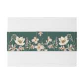 Rustikale Wildblume bildet Smaragdgrüne Hochzeit Einladungsbanderole (Rückseitenbeispiel)