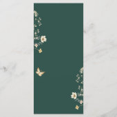 Rustikale Wildblume bildet Smaragdgrüne Hochzeit Menükarte (Rückseite)