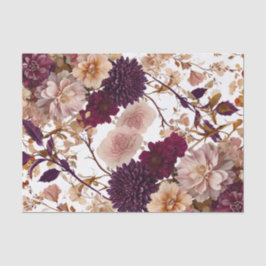 Rustikale Wildblume Bloral Burgund & Blush Wedding Seidenpapier
