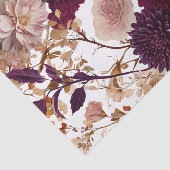 Rustikale Wildblume Bloral Burgund & Blush Wedding Seidenpapier (Ausschnitt)