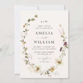 rustikale Wildblume Blumen Hochzeit Einladung (Vorderseite)