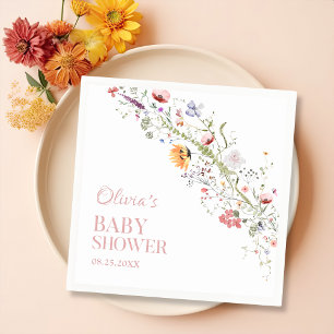 Rustikale Wildblume Blumenbaby-Dusche Napkin Serviette