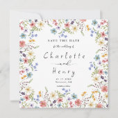 Rustikale Wildblume Blumengarten Hochzeit Save The Date (Vorderseite)