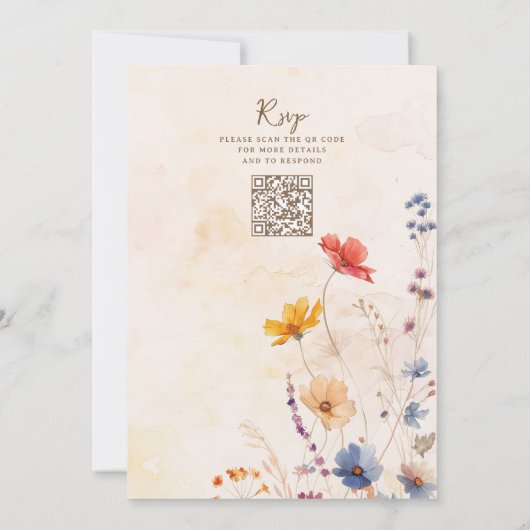 Rustikale Wildblume Blumenhochzeit Einladung (Rückseite)