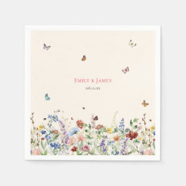 Rustikale Wildblume Blumenhochzeit Serviette