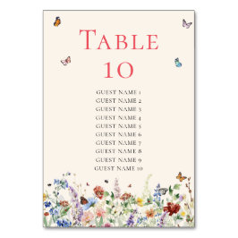 Rustikale Wildblume Blumenhochzeit Tischnummer