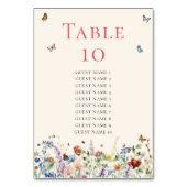 Rustikale Wildblume Blumenhochzeit Tischnummer (Rückseite)