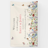 Rustikale Wildblume Blumenhochzeit Willkommen Banner (Vertikal)