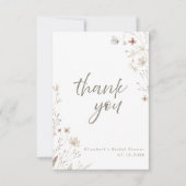 Rustikale Wildblume Blumenkohl Brautparty Dankeskarte (Vorderseite)