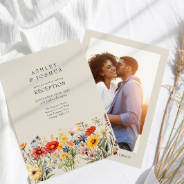 Rustikale Wildblume Blumenkohl Hochzeitsempfang Einladung