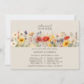 Rustikale Wildblume Blumenkohl Probe Dinner Einladung (Vorderseite)