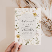 rustikale Wildblume Blumenrahmen Probe Abendessen Einladung