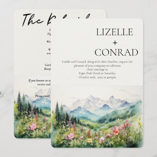 Rustikale Wildblume | Boho Einladung (Vorne/Hinten)