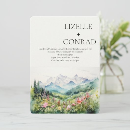 Rustikale Wildblume | Boho Einladung (Stehend Vorderseite)