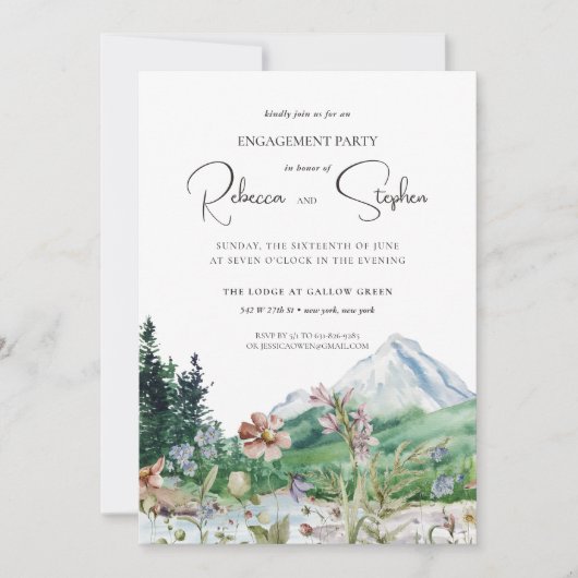 Rustikale Wildblume | Boho Engagement Party Einladung (Vorderseite)