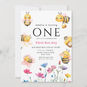Rustikale Wildblume Boho Erster Bienentag Einladung