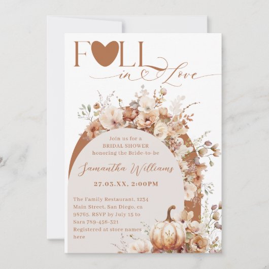 Rustikale Wildblume Boho Fall Brautparty Einladung (Vorderseite)