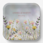 Rustikale Wildblume Boho Garden Wedding Pappteller (Vorderseite)