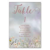 Rustikale Wildblume Boho Garden Wedding Table Card Tischnummer (Vorderseite)