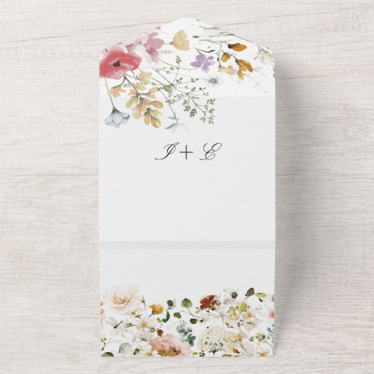 Rustikale Wildblume Boho Hochzeit Einladung (Außenbereich)