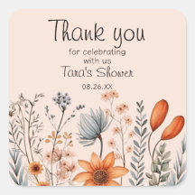 Rustikale Wildblume Boho in Orangen und Grauen