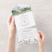Rustikale Wildblume | Boho Wedding All In One Einladung (Abreißen)